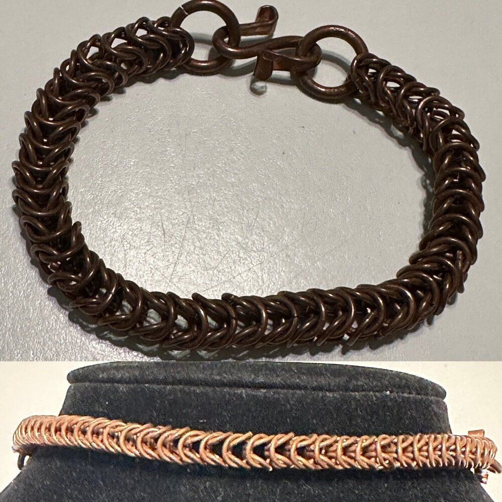 Copper Link Chain Bracelet S Hook Clasp Tube